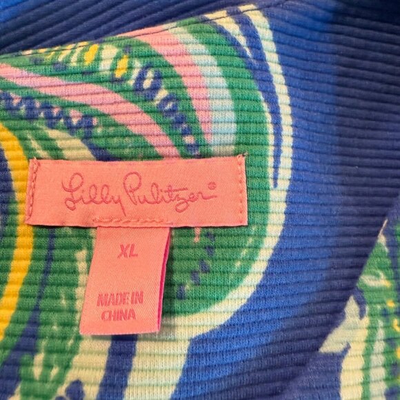 Lilly Pulitzer Layton Shift Dress XL Blue Crush “She Got Sole” EUC - Picture 5 of 11